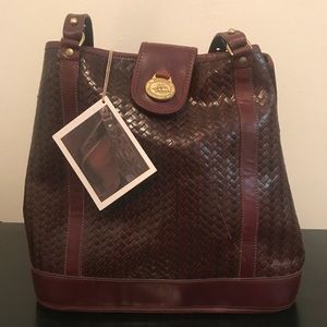 Brown Leather Brahmin bucket bag